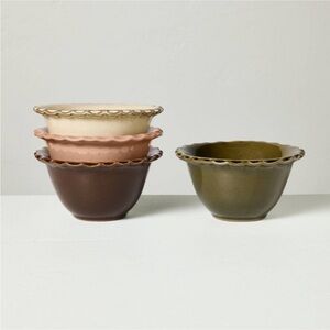 4pc 4oz Stoneware Carved Edge Prep Bowls - Hearth & Hand™ with Magnolia